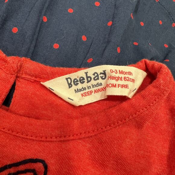 Beebay Red & Blue Fox Polka Dot Long Sleeve Dress - Picture 6 of 7